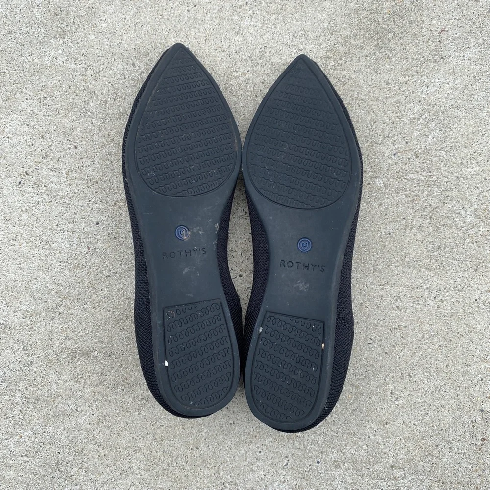 Rothy’s Black The Point Knit Ballet Flats size 6.5 - Picture 10 of 11